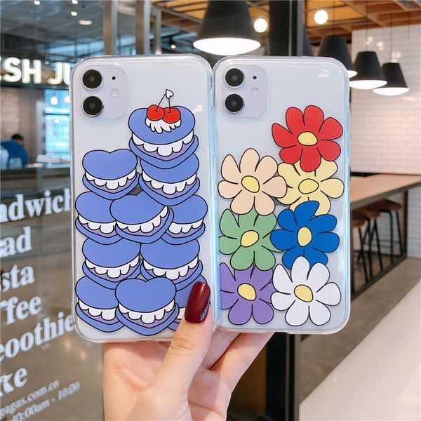 

обложка красочного daisy flower pattern телефон для iphone 11 pro max x xr xs max 7 8 7plus мягких силиконовых tpu вернуться случаи крышки р