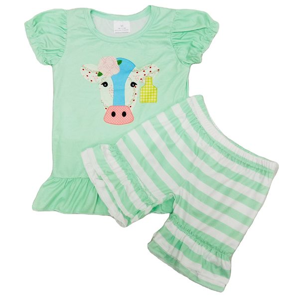 

toddler girl baby clothes set fashion new design kids boutique clothing milk silk short sleeve pants 2pcs outfits summer suit 2020 sale, White