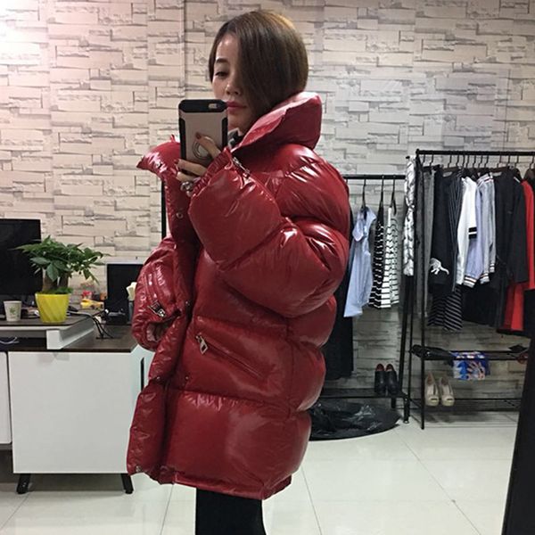 

long parka winter women coat down cotton padded puffer jacket korean oversize manteau femme hiver kj1019, Black
