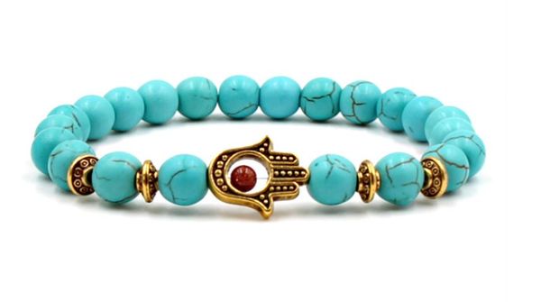 

8mm ytgjh4324 eye hand bangles turquoise buddha prayer yoga bracelet women men nature stone party wedding jewelry, Black
