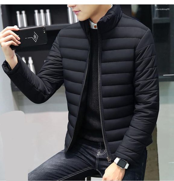 

new fashion men clothing men stand collar winter jacket warm designer casual jacket men light outerwear, Black
