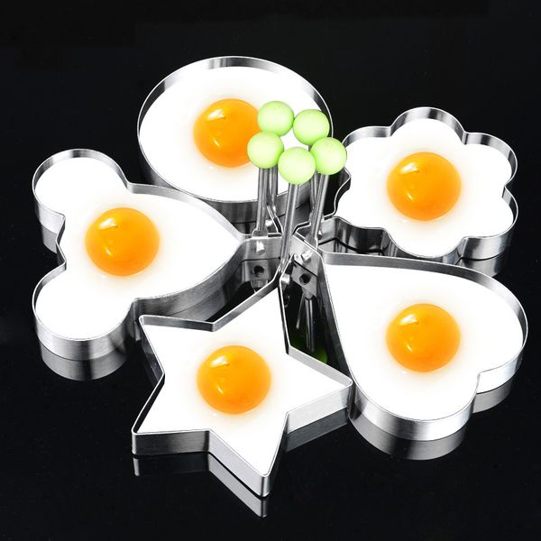 

stainless steel cartoon fried egg mold diy surprise breakfast pancake holder kitchen accessories cooking tool 10pcs