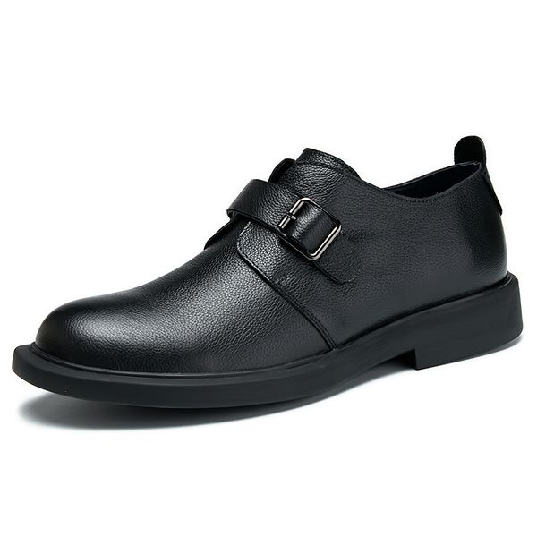 

winter british business dress genuine leather shoes soft bottom designer shoes men lace-up business men, Black