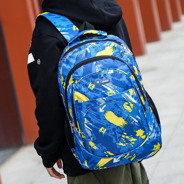 

men backpack schoolbag children school bags for teenagers boys girls big capacity waterproof satchel kids book bag mochila