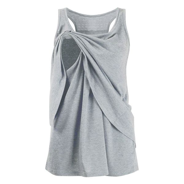 

2019 new summer fashion blouse for women's nursing baby sleeveless tank double layer breastfeeding shirt, White