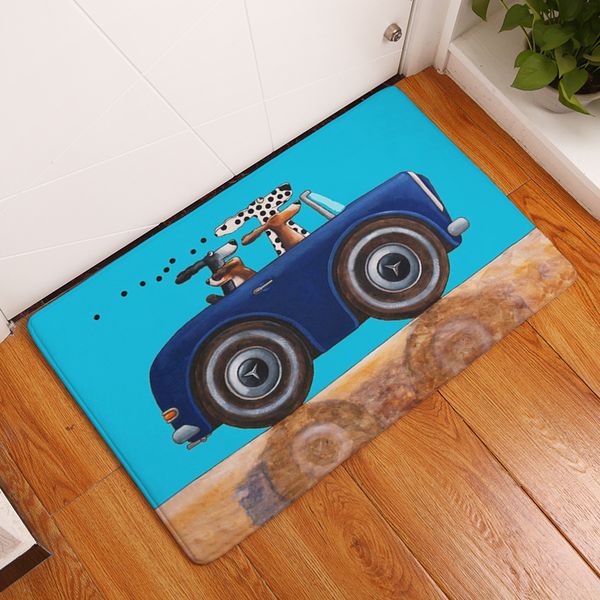 

cartoon style dog print carpets anti-slip floor mat outdoor rugs animal front door mats
