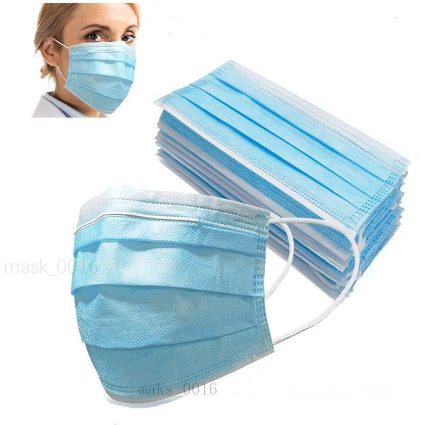 

50/100pcs disposable blue dhl mask dustproof fog breathable mask 50/100pcs men women 3 layer non woven breathable