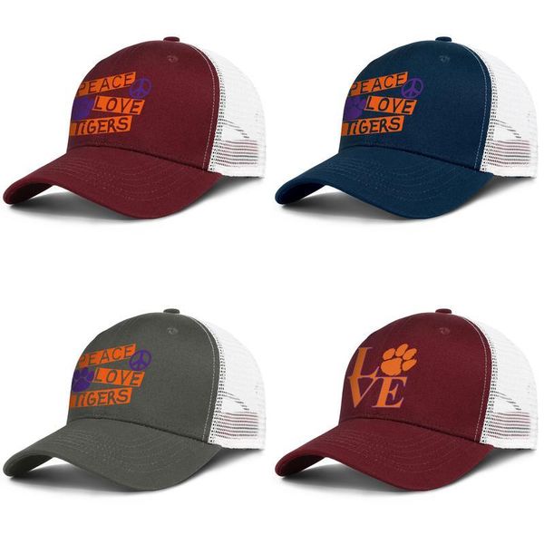 

clemson tigers peace love adjustable trucker cap ball custom fashion baseball hat university, Blue;gray