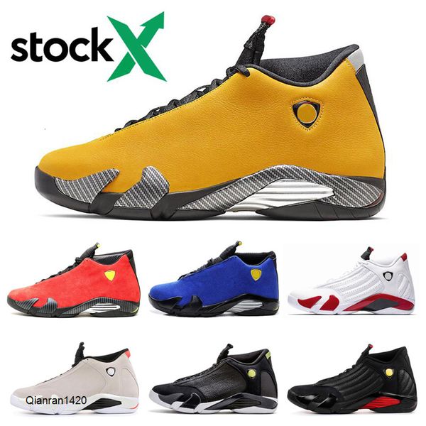 

stock x 14 mens 14s basketball shoes women men reverse ferrar desert sand black toe university red designer sports sneakers