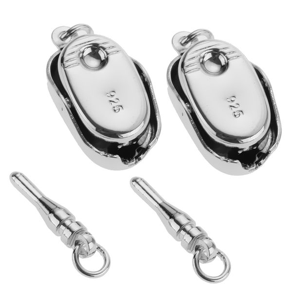 

2pcs 925 sterling silver коннектор пряжка застежка для diy задатков ювелирных изделий