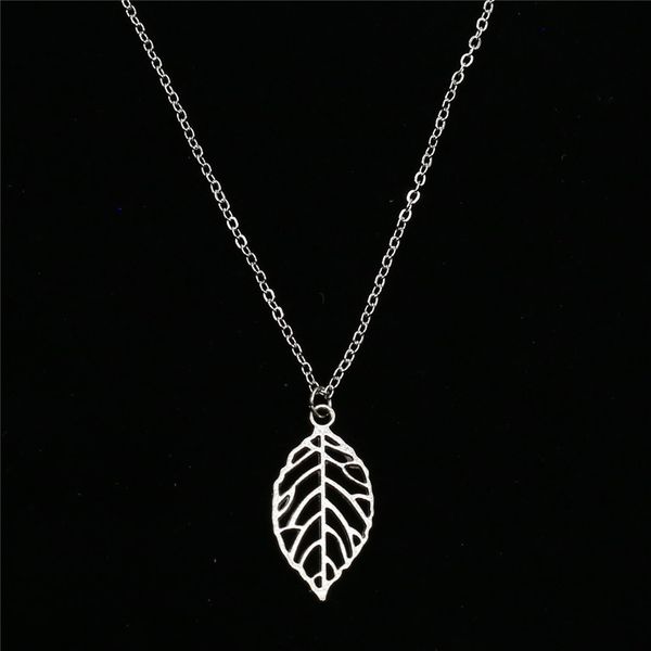 

vintage chains ketting collier leaf pendant choker necklace women jewellery bijoux femme accesorios mujer collares de moda 2019, Golden;silver