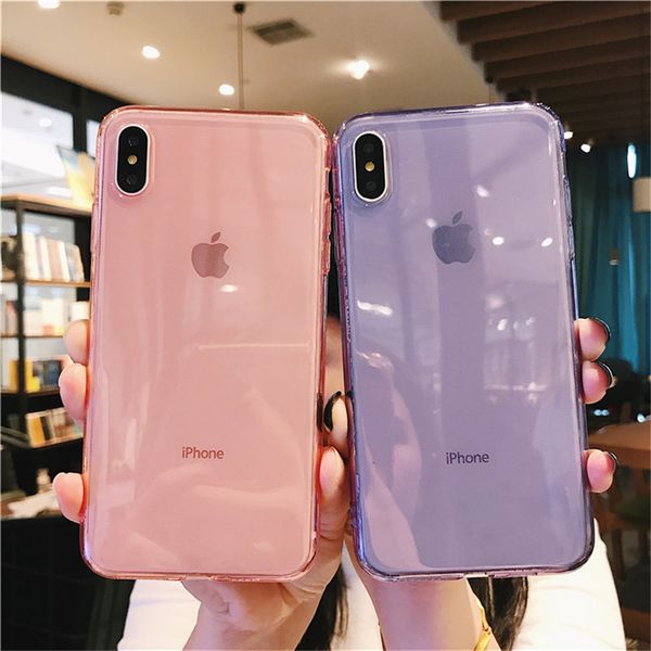 

solid candy color phone case for iphone 11 7 8 6 6s plus x xr xs max 11pro max transparent clear soft tpu back case