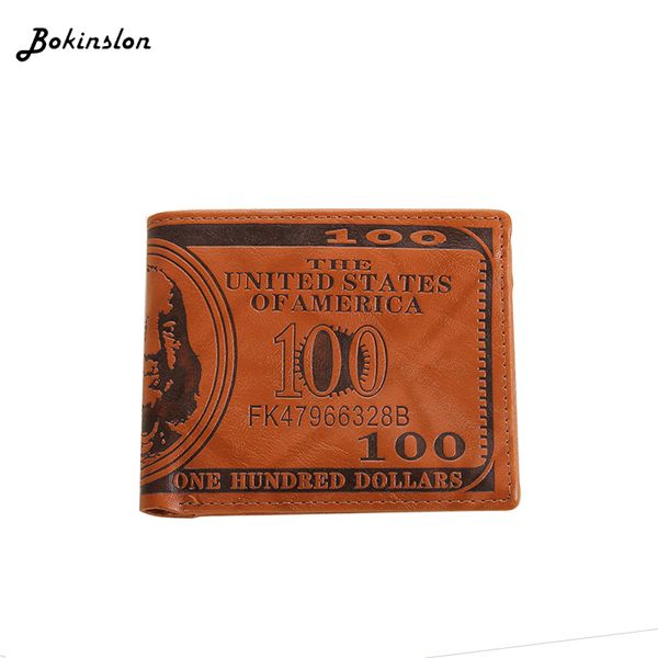

bokinslon mans short wallet fashion horizontal multi-card wallet student card bag casual male, Red;black