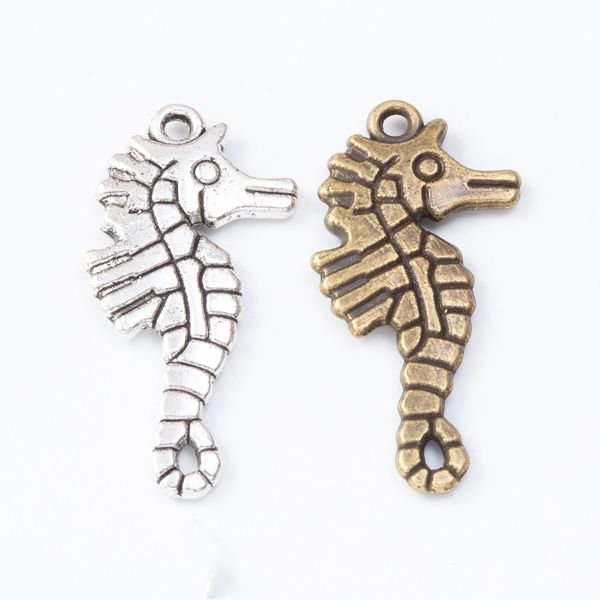 

50pcs 33*17mm vintage silver antique bronze seahorse charms alloy pendants for bracelet necklace earring diy jewelry making, Bronze;silver
