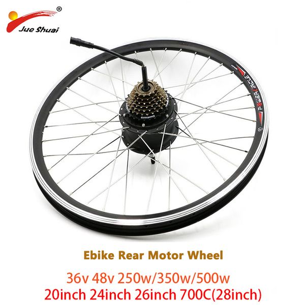 

electric bike rear motor wheel 36/48v 250-500w e bicycle brushless hub motor 20-28inch rear hub electric conversion kit