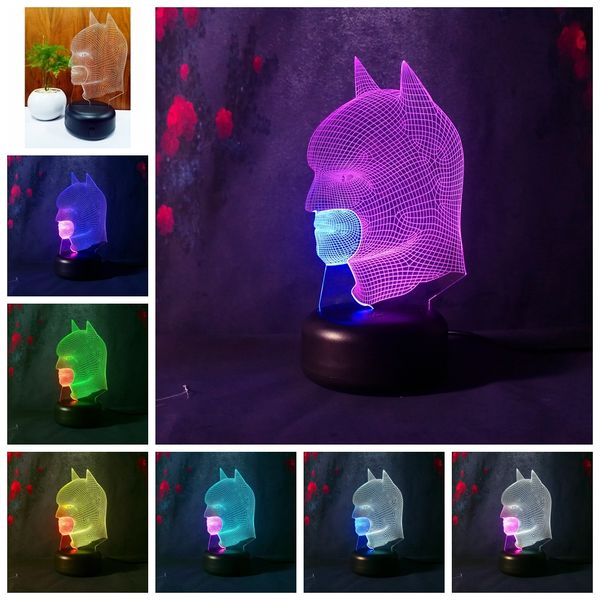 

3d batman hero night light led table desk lamp cartoon figure children's bedside lampen party bedroom bar mall decor atmosphere