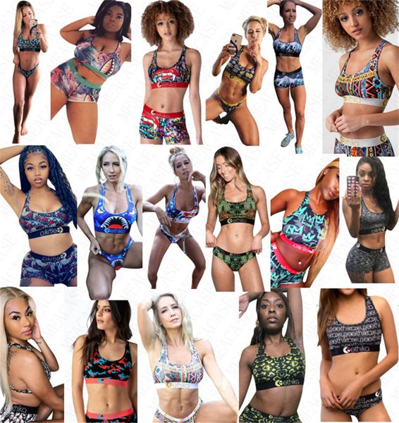 

boutique women designer letter print swimsuit tank vest push up bra + shorts swim trunks 2 piece bikini set tankinis swimwear d61808, Blue