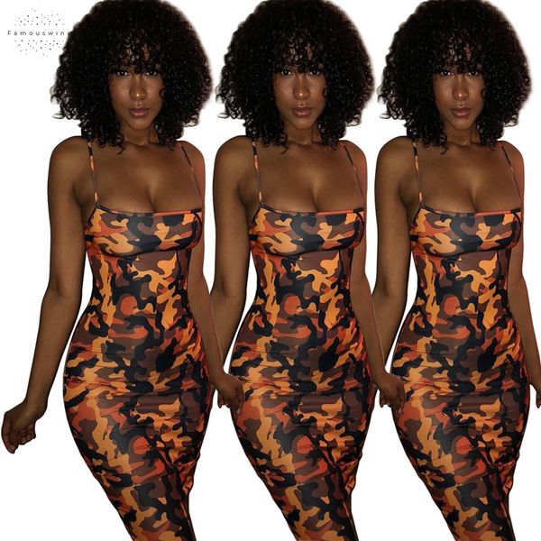

summer dresses women ladies military pencil wind camouflage sleeveless spaghetti strap sling knee length dress dresses women party dress, Black;gray