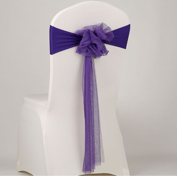 

2019 new product marious factory price 100pcs spandex and organza chair sash for wedding decoration ing