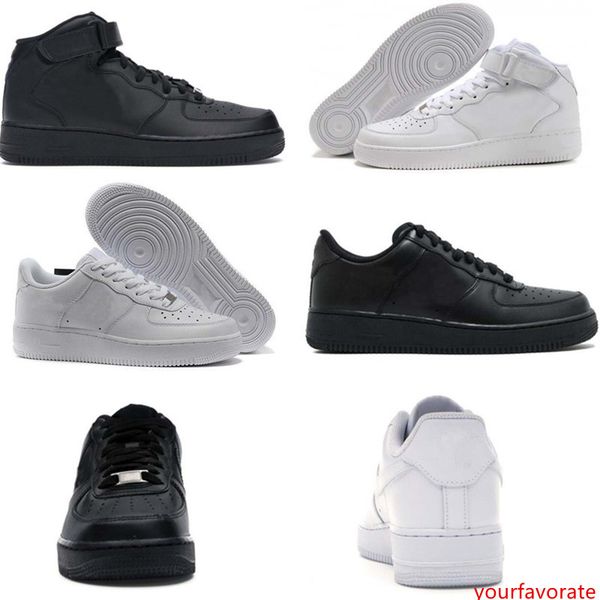 

2020 running shoes one 1 classical mid 07 all triple white white black low high airforces 1 men women sport sneakers trainers sneakers 5-11
