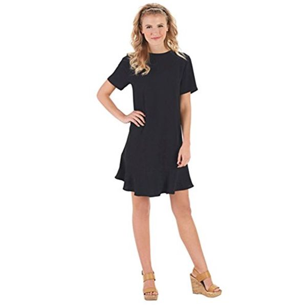 

mud pie farrah flounce dress black, Black;gray