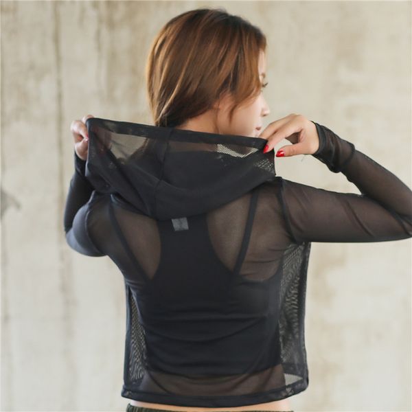 

yoga shirts back mesh long sleeve sport t shirt women gym workout loose u neck breathable fitness clothing, White;red