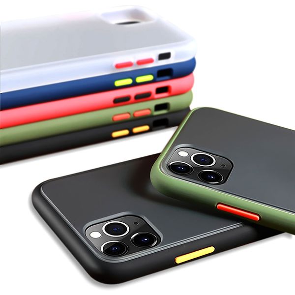 

transparent skin shockproof case cover clear matte hybrid pc tpu phone case for iphone 11 pro max x xs with opp bag