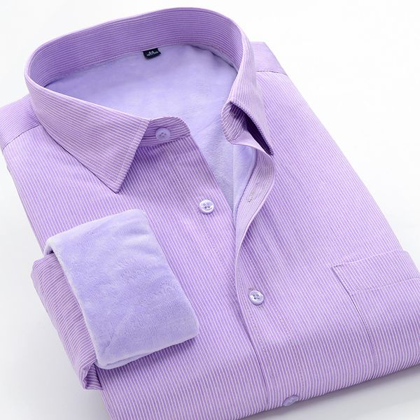 

new arrival fashion plus velvet warm long sleeve shirt casual men plush thick dress shirts striped plus size 2xl-7xl8xl9xl10xl, White;black