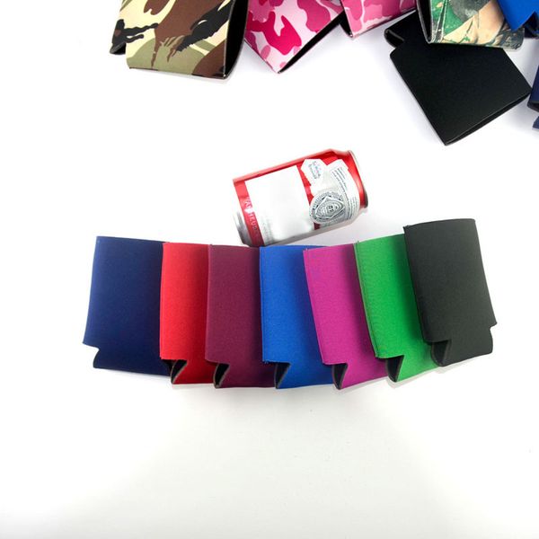 

solid color neoprene foldable stubby holders beer cooler bags wine bottle food cans cover wholesale