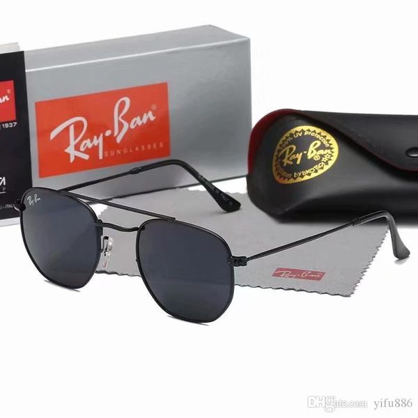 

excellence fashion retro metal sunglasses round sun glasses eyewear for man woman gold black glass 53 mm lenses with better cases box, White;black