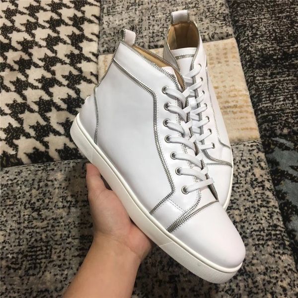 

new mens red bottom sneaker designer shoes spike suede leather men women flat fashion luxury casual shoes party lovers sneakers with box, Black
