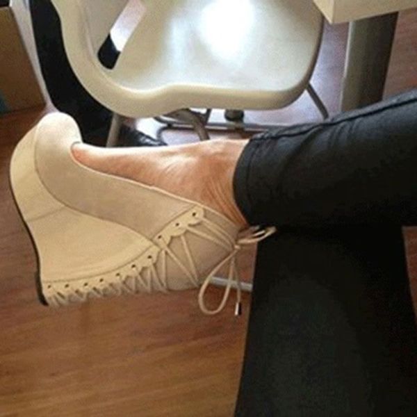 

kolnoo handmade womens wadges heel pumps slip-on lace-up crosscriss deco shoes party prom large size fashion dress shoes d029, Black
