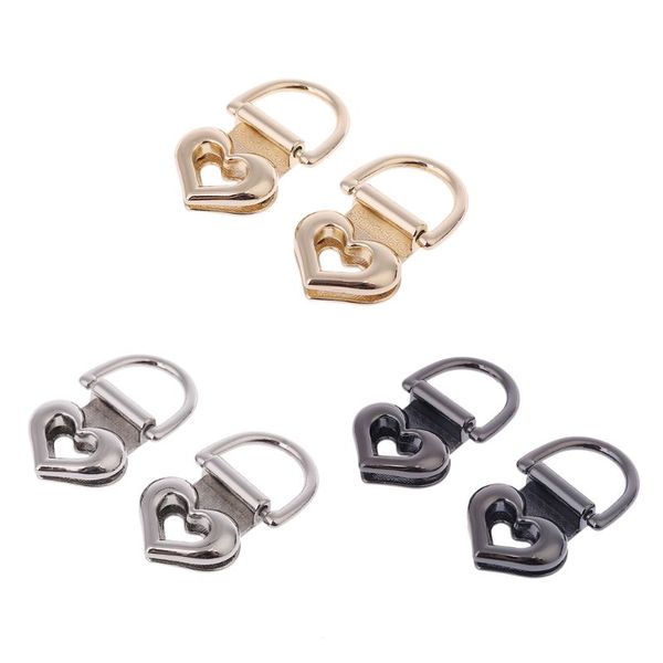 

2pcs metal heart shape clasp turn lock twist locks for diy craft replacement handbag shoulder bag purse hardware accessories, Black