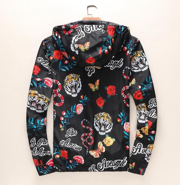 

winter autumn flower tiger print jackets men new luxury windbreaker men high street brand men sport jacket coats ing, Black;brown