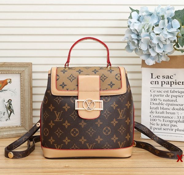 

2019 designer backpack men's and women's luxury backpack brand double shoulder bags male brand school bags pu leather shoulder bag