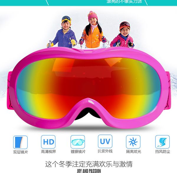 

3-9 years old children ski goggles boys girls snowboard glasses skiing googles double lens anti fog windproof kids ski goggles