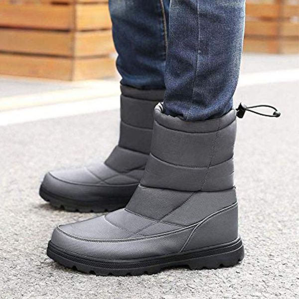 

winter snow boots ankle boots cold weather warm shoes with full plush -opk, Black