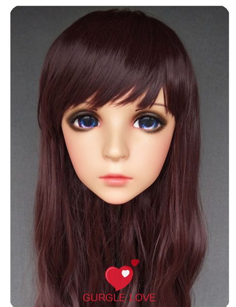 

gl mask 11) realistic halloween party bjd baby doll anime mask cosplay kig anime silicone masks cosplay kigurumi cross dresser, Black;red