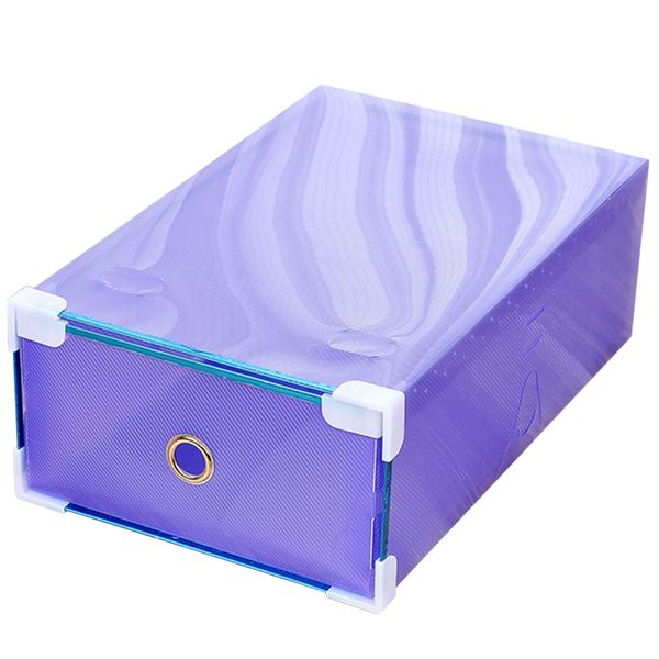 

5pcs shoes storage box transparent plastic storage box rectangular pp shoe thickened drawer shoe, Pink;blue