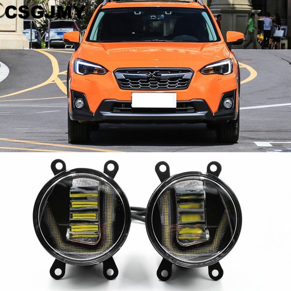 

csgjmy 3-in-1 functions auto led for xv 2012-2018 drl daytime running light car projector fog lamp with yellow signal