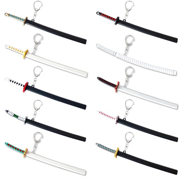 

demon slayer sword keychain japan anime demon slayer kimetsu no yaiba cartoon kamado tanjirou blade of ghost 17cm props gift, Silver
