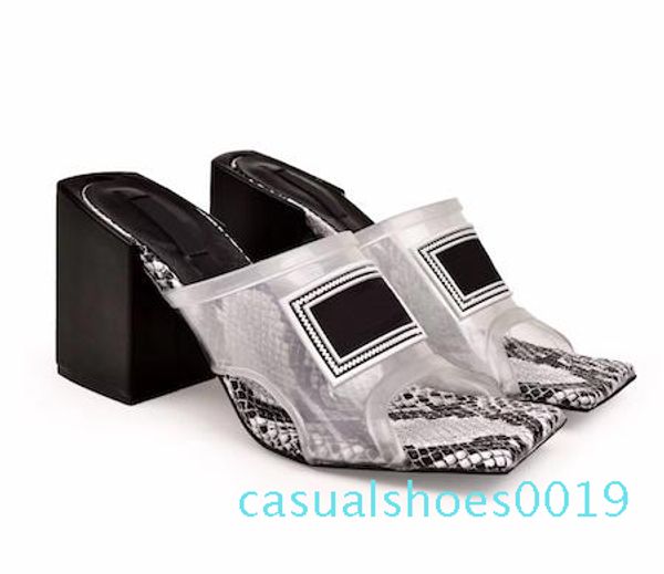 

женщины прозрачные каблуки пвх дизайнерские сандалии из натуральной кожи модные туфли на высоком каблуке мулов слайды luxury трусы большой р, Black