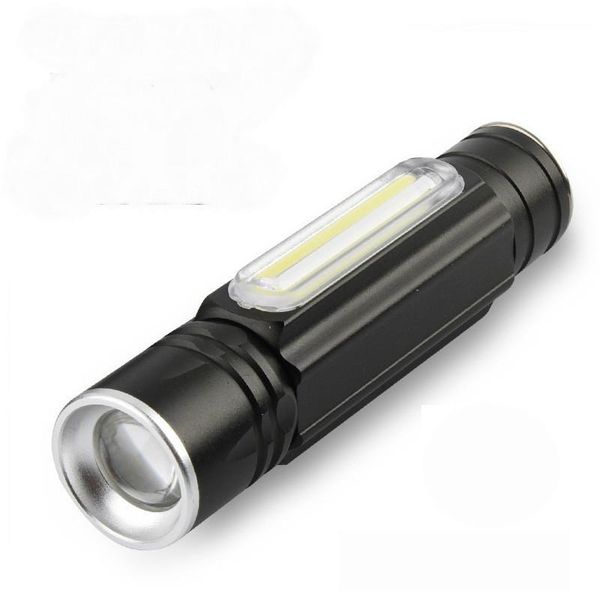 

aluminum alloy small flashlight with strong magnetic usb smart charging cob mini flashlight super bright zoom