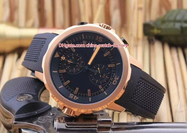 

4 style luxury watch 44mm iw376801 iw378203 iw376805 18k rose gold rubber vk quartz chronograph working mens watch watches, Slivery;brown