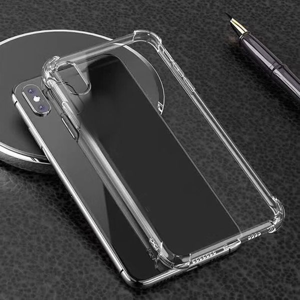 

1.5mm anti fall airbag shockproof soft tpu case for iphone 11 pro max xr xs max x 8 7 6 samsung s20 a81 a91 four corner drop crystal cover