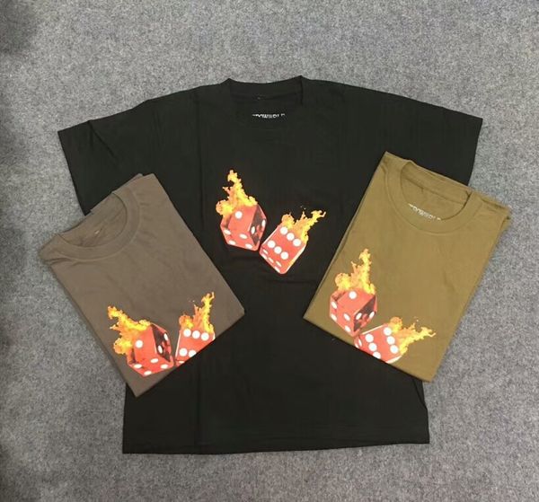 

19ss Трэвис Скотт Astroworld Tour One Night Лас-Вегас Футболки Мужчины Женщины Flame Play Dice Astroworld Ф