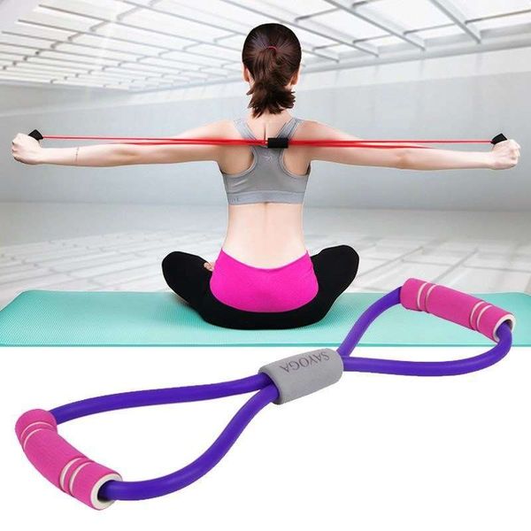 

shinysun resistance bands yoga gum 8 word chest expander rope workout muscle fitness rubber elastic for sports exercise