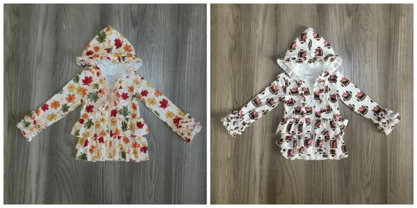 

осень / зима новорожденных девочек хлопок с длинным рукавом футболка пальто американский футбол листья топы толстовка регланы детская одежда, White