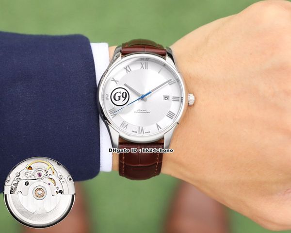 

8 style g9 hour vision co-axial master chronometer 41mm eta2824 automatic mens watch 431.13.41.21.02.001 white dial leather strap watches, Slivery;brown