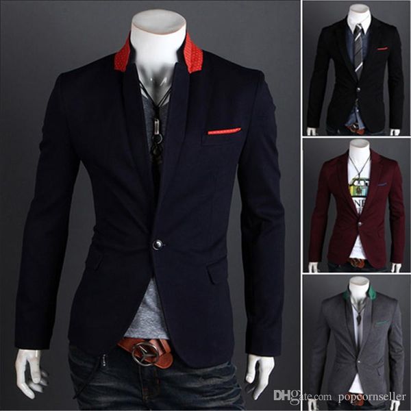 

mens fashion designer suits spring slim one button jacket mens blazers males new fashion casual clothing, White;black